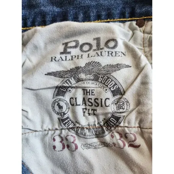 Polo Ralph Lauren Classic Fit Jeans 33x32 90s Vintage Style Denim Straight Leg - Picture 7 of 12